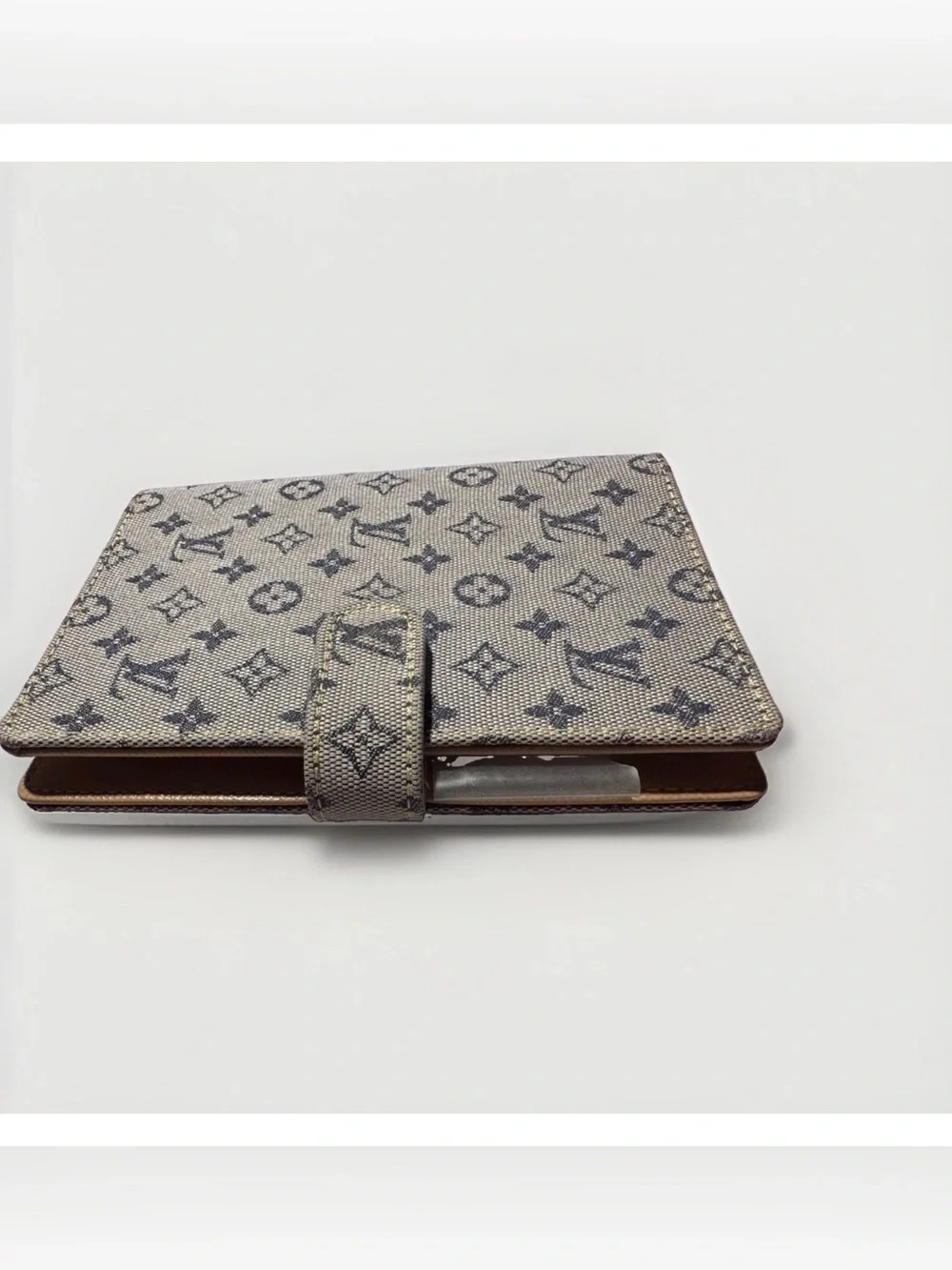 LOUIS VUITTON PM Agenda Cover Mini Lin Canvas Blue Denim